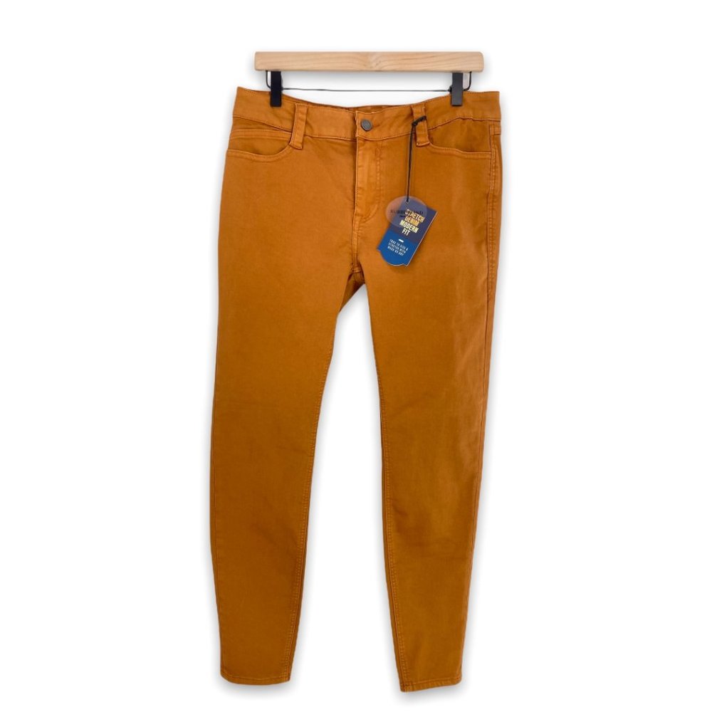 Sarina Rubberband Skinny Jeans Fall Winter Neutral Color Cork Rust Size 32 NEW